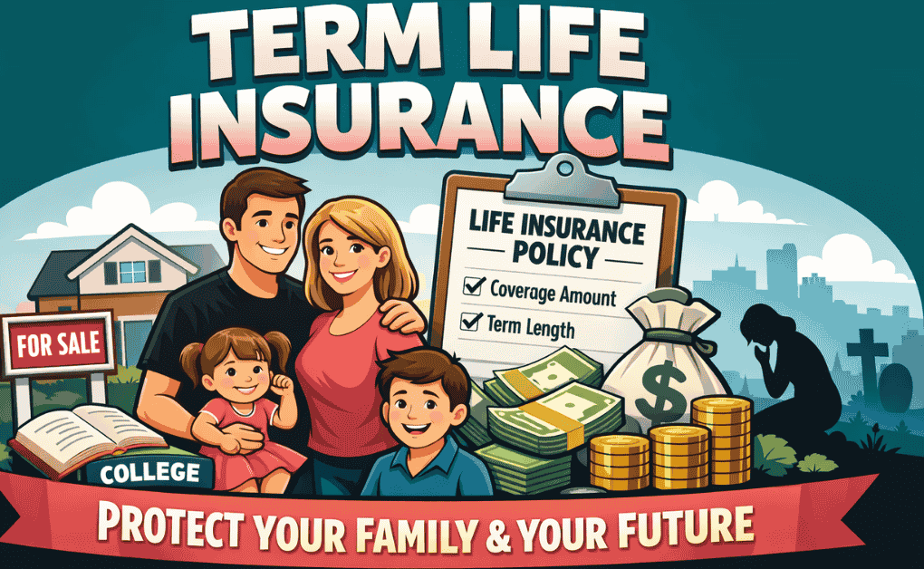 A family with Term Life Insurance